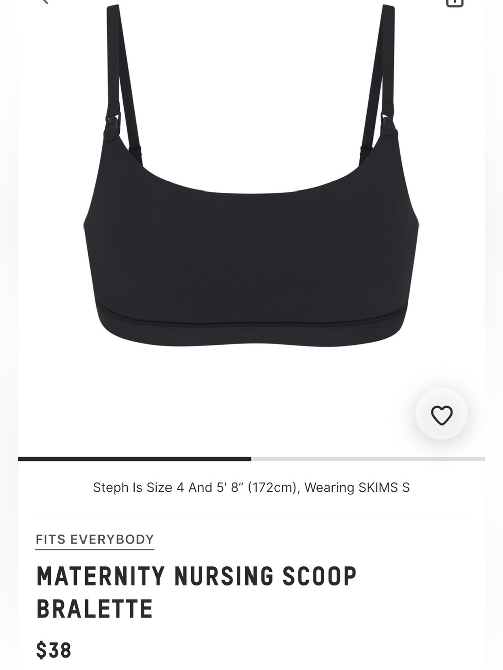 SKIMS Fits Everybody Maternity Nursing Scoop Bralette In Size Small